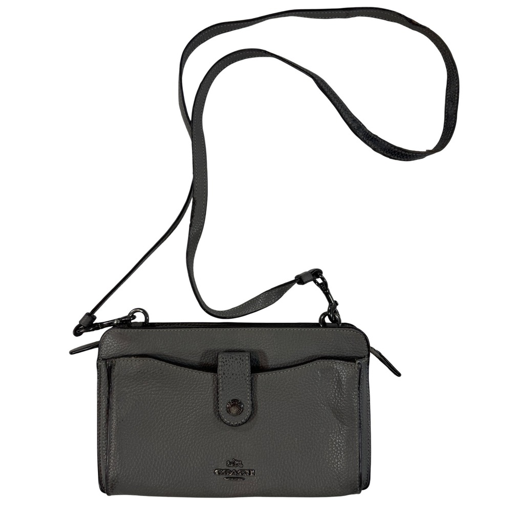 Coach Noa Pop Up Messenger Grey Pebble Leather Crossbody Bag 53529